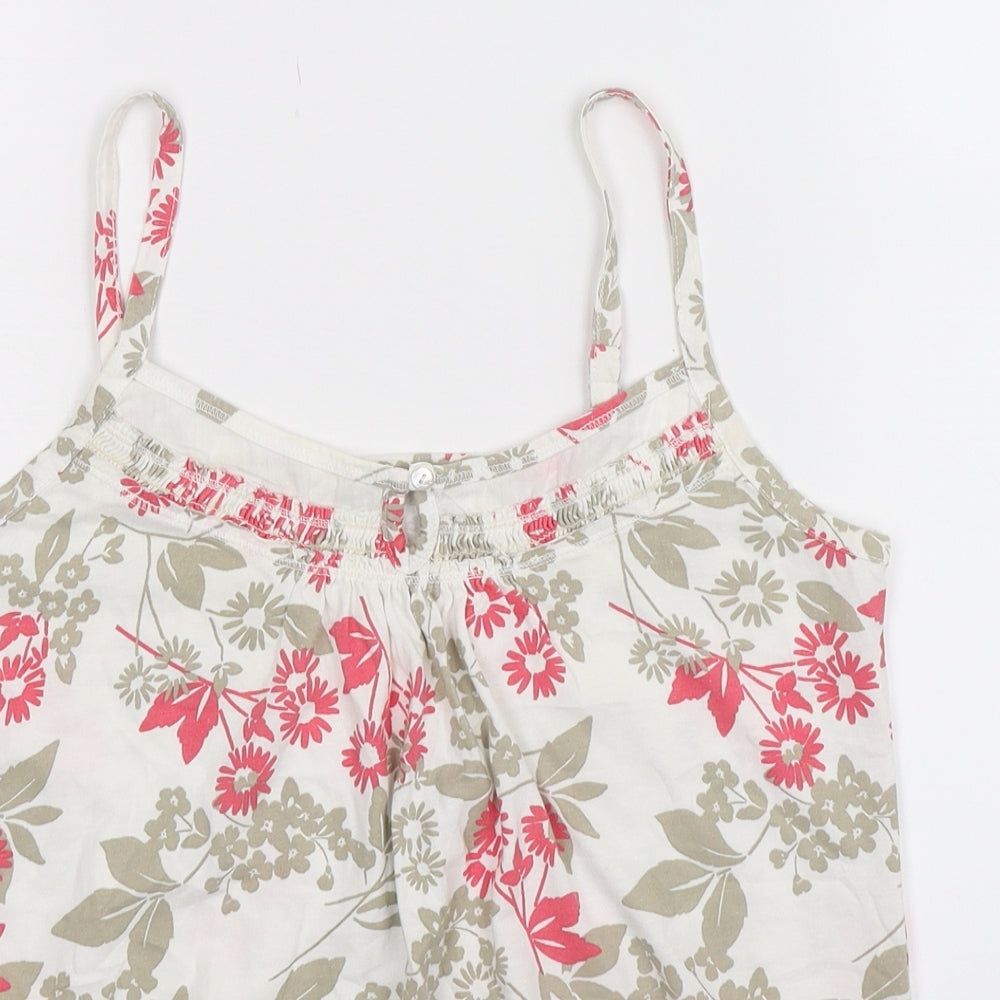 Debenhams Womens White Floral  Basic Tank Size 12