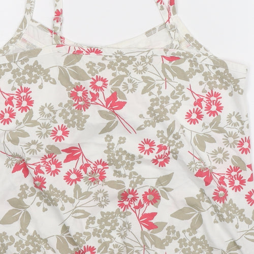Debenhams Womens White Floral  Basic Tank Size 12