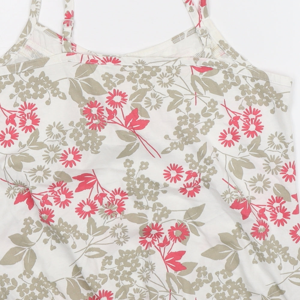 Debenhams Womens White Floral  Basic Tank Size 12