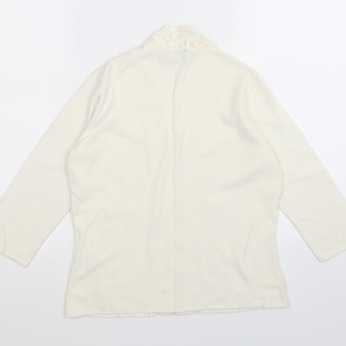 ALEX Womens White  Knit Cardigan Jumper Size 10