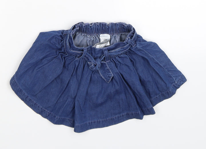 NEXT Girls Blue Denim Pleated Skirt Size 3-6 Months