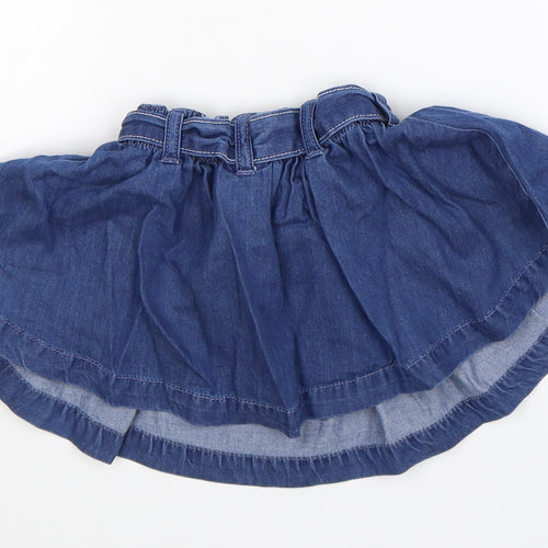 NEXT Girls Blue  Denim Pleated Skirt Size 3-6 Months