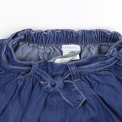 NEXT Girls Blue  Denim Pleated Skirt Size 3-6 Months
