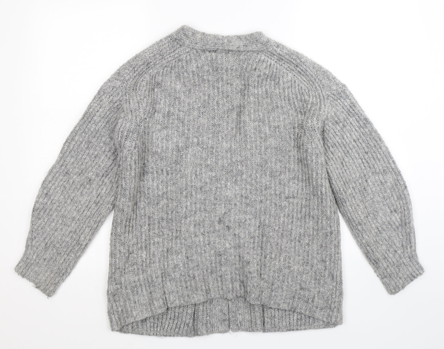 Primark Womens Grey  Knit Cardigan Jumper Size 8