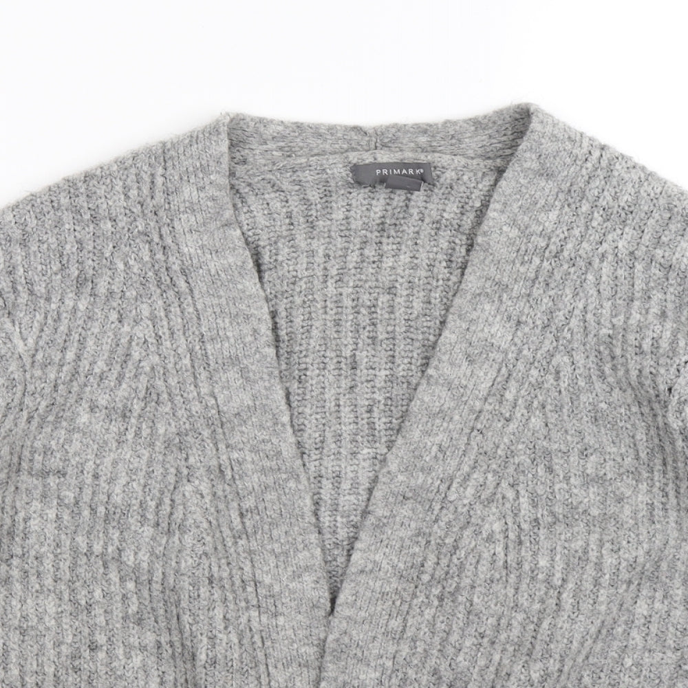 Primark Womens Grey  Knit Cardigan Jumper Size 8