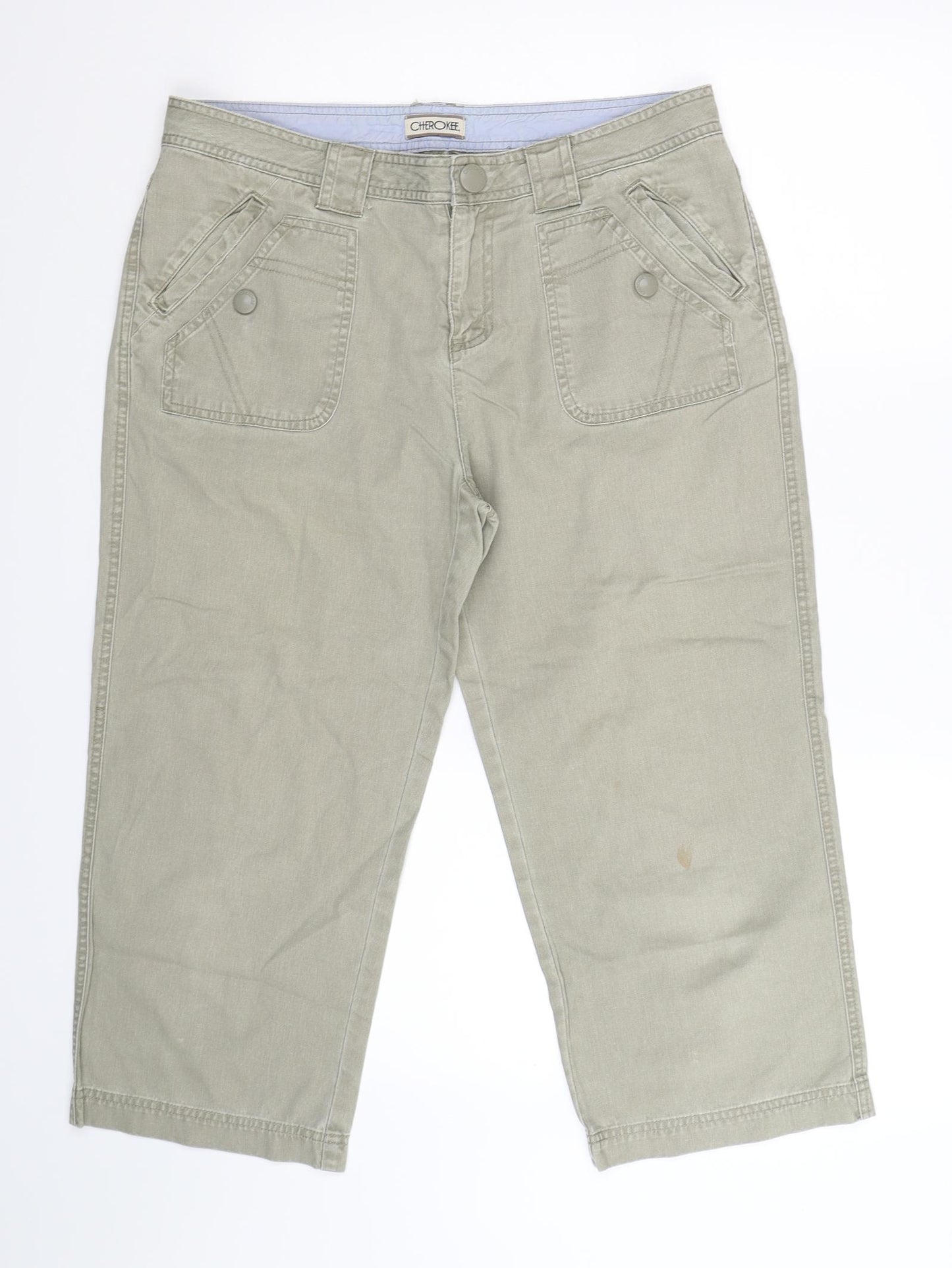 Cherokee Womens Grey  Denim Cropped Jeans Size 14 L21 in