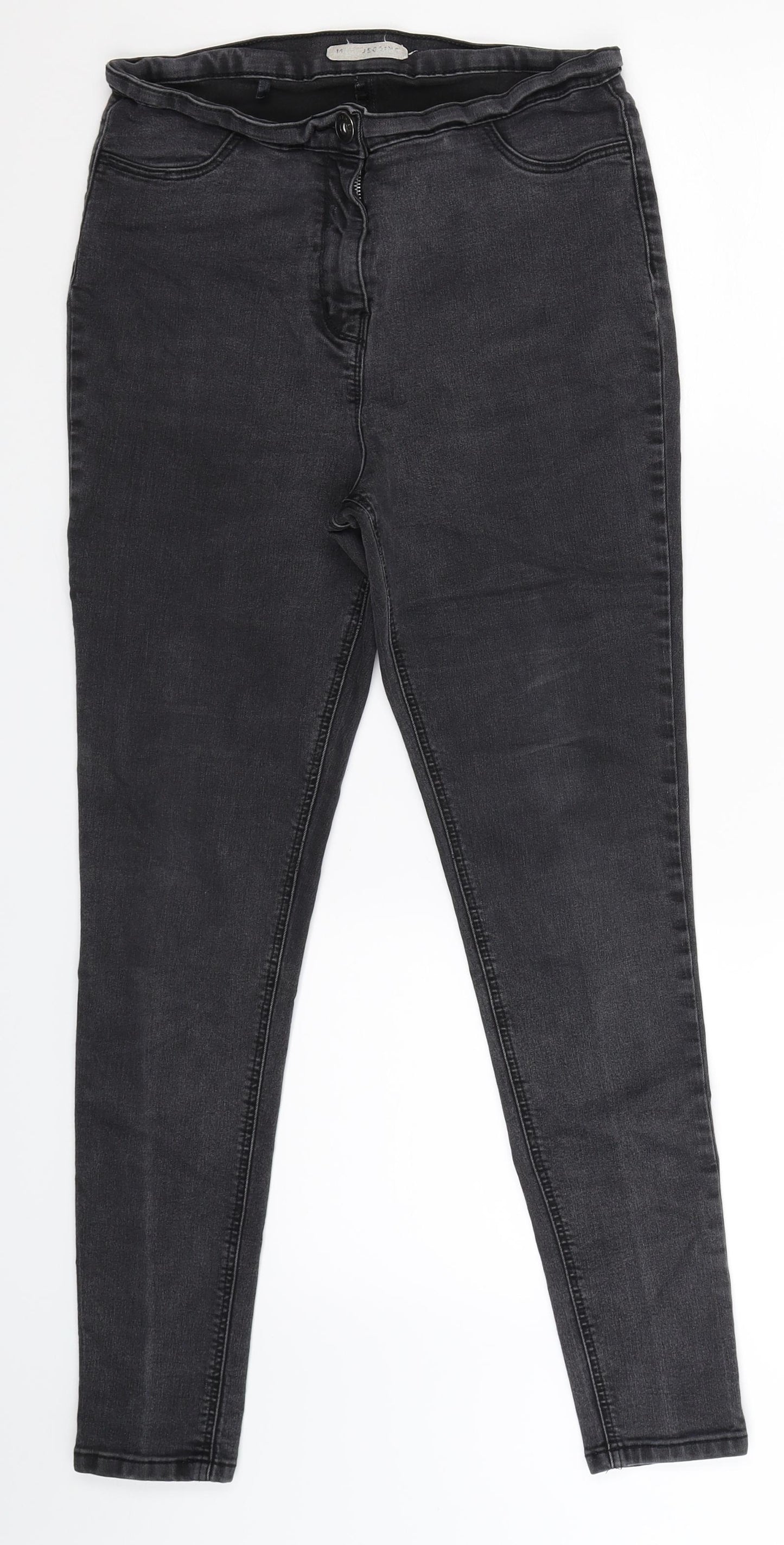Nutmeg Womens Grey  Denim Jegging Jeans Size 14 L30 in