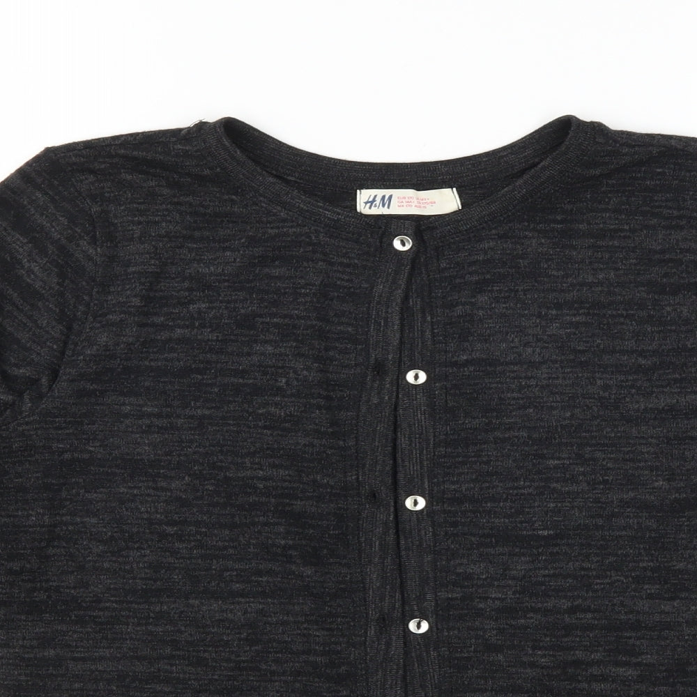 H&M Girls Black   Cardigan Jumper Size 14 Years