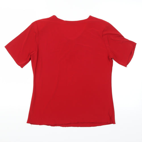 mega designs Womens Red   Basic Blouse Size S
