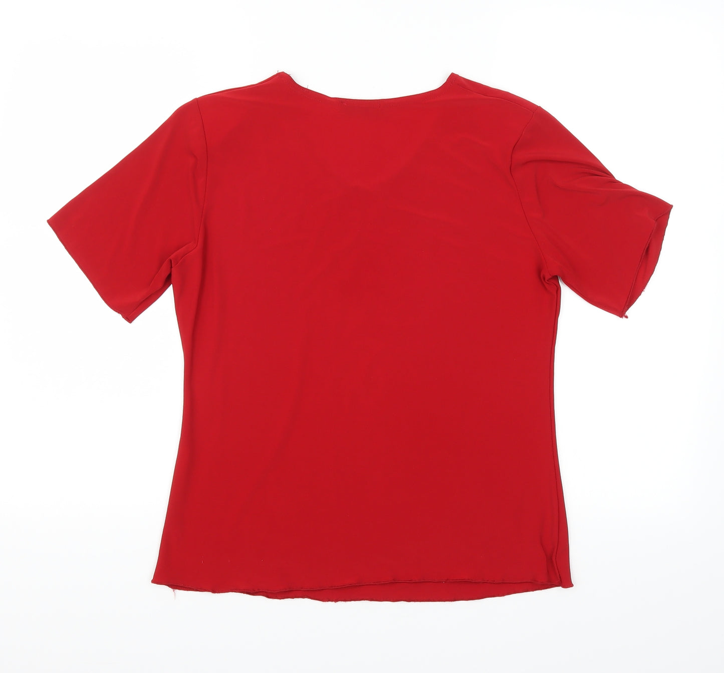 mega designs Womens Red   Basic Blouse Size S