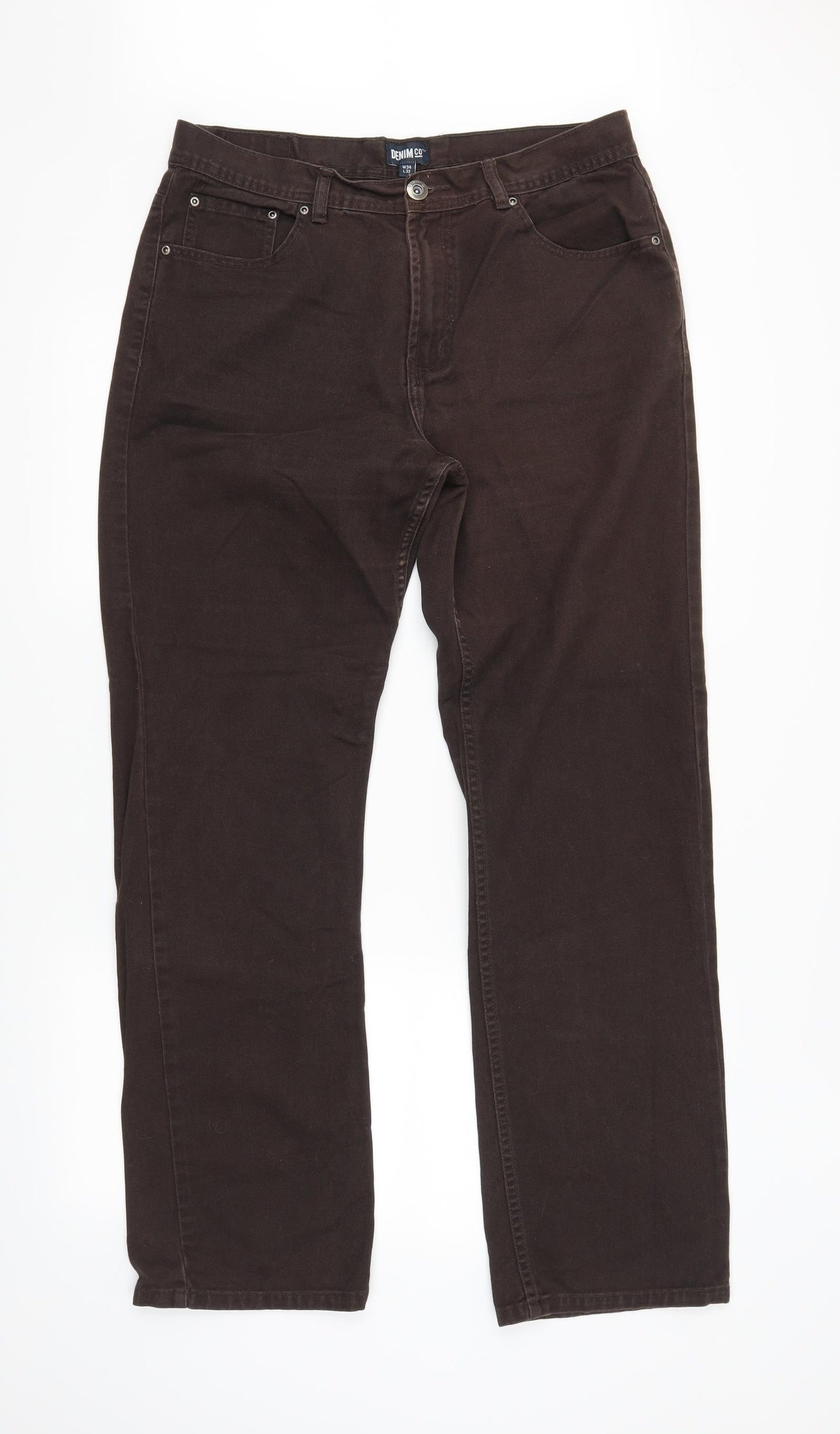 Denim Co  Mens Brown   Straight Jeans Size 34 L32 in