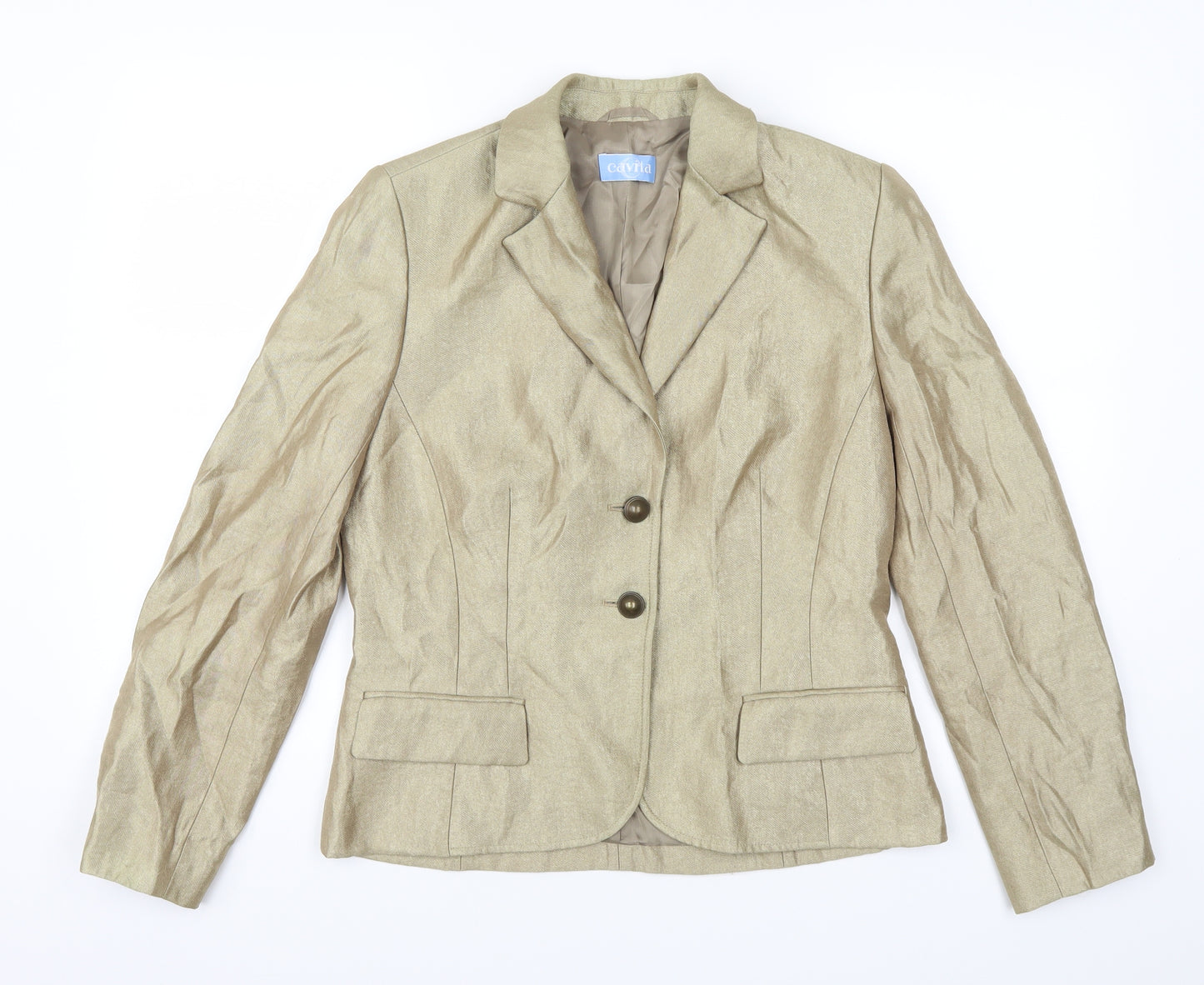 Cavita Womens Gold   Gilet Blazer Size 10