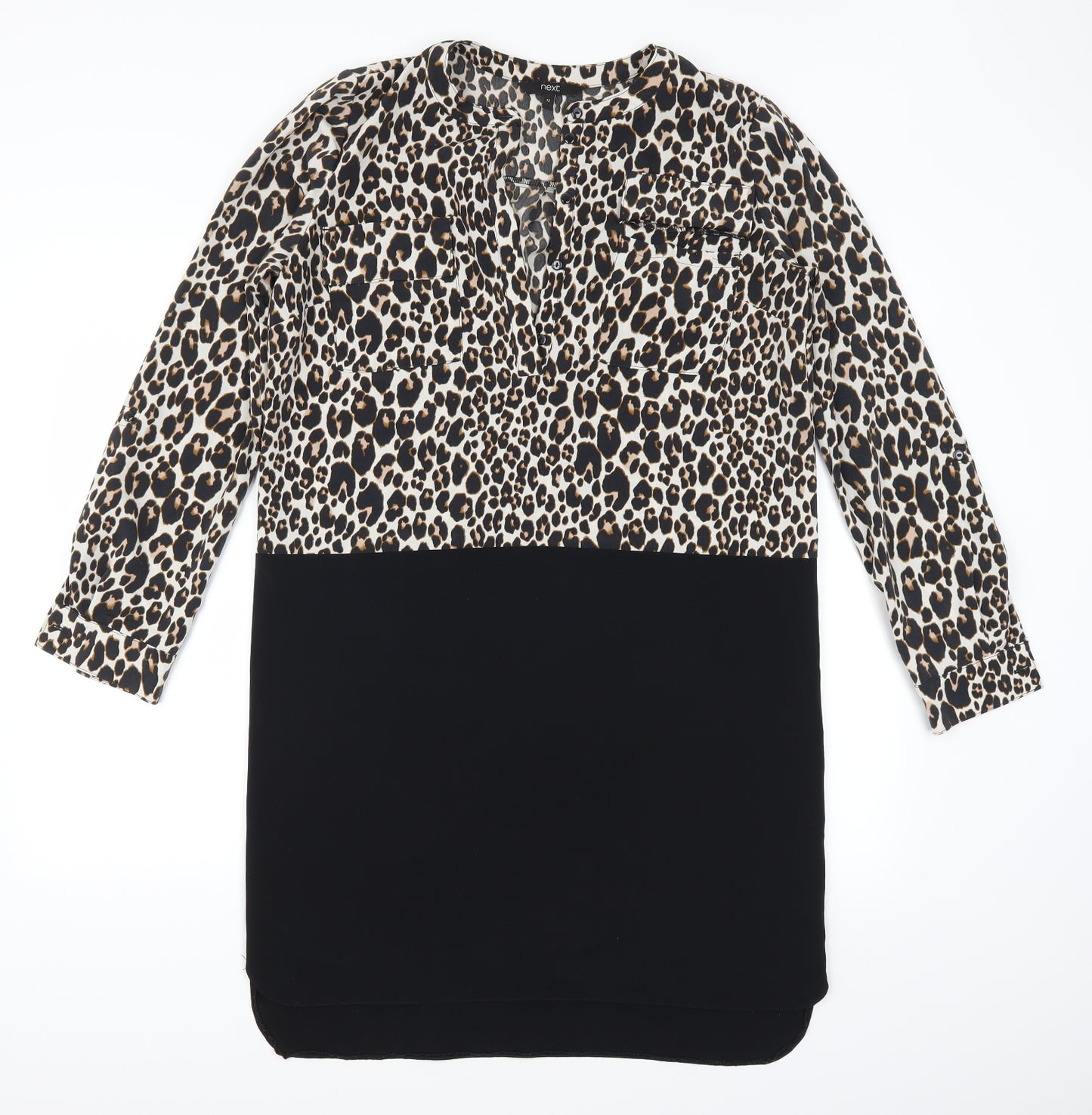 NEXT Womens Black Animal Print  Mini  Size 12
