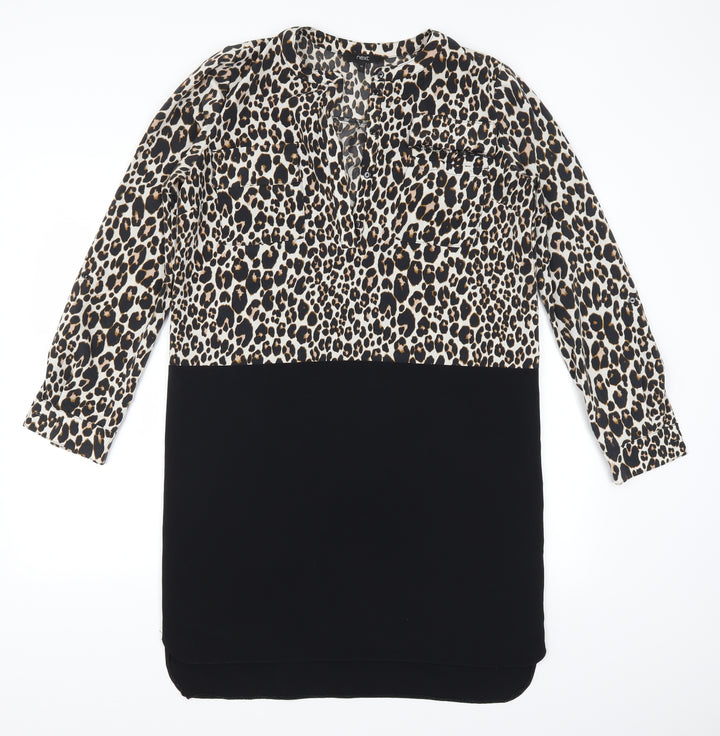 NEXT Womens Black Animal Print  Mini  Size 12