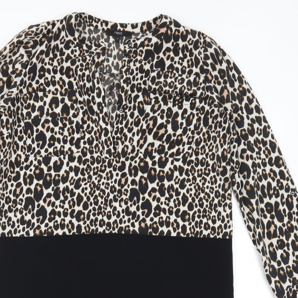 NEXT Womens Black Animal Print  Mini  Size 12