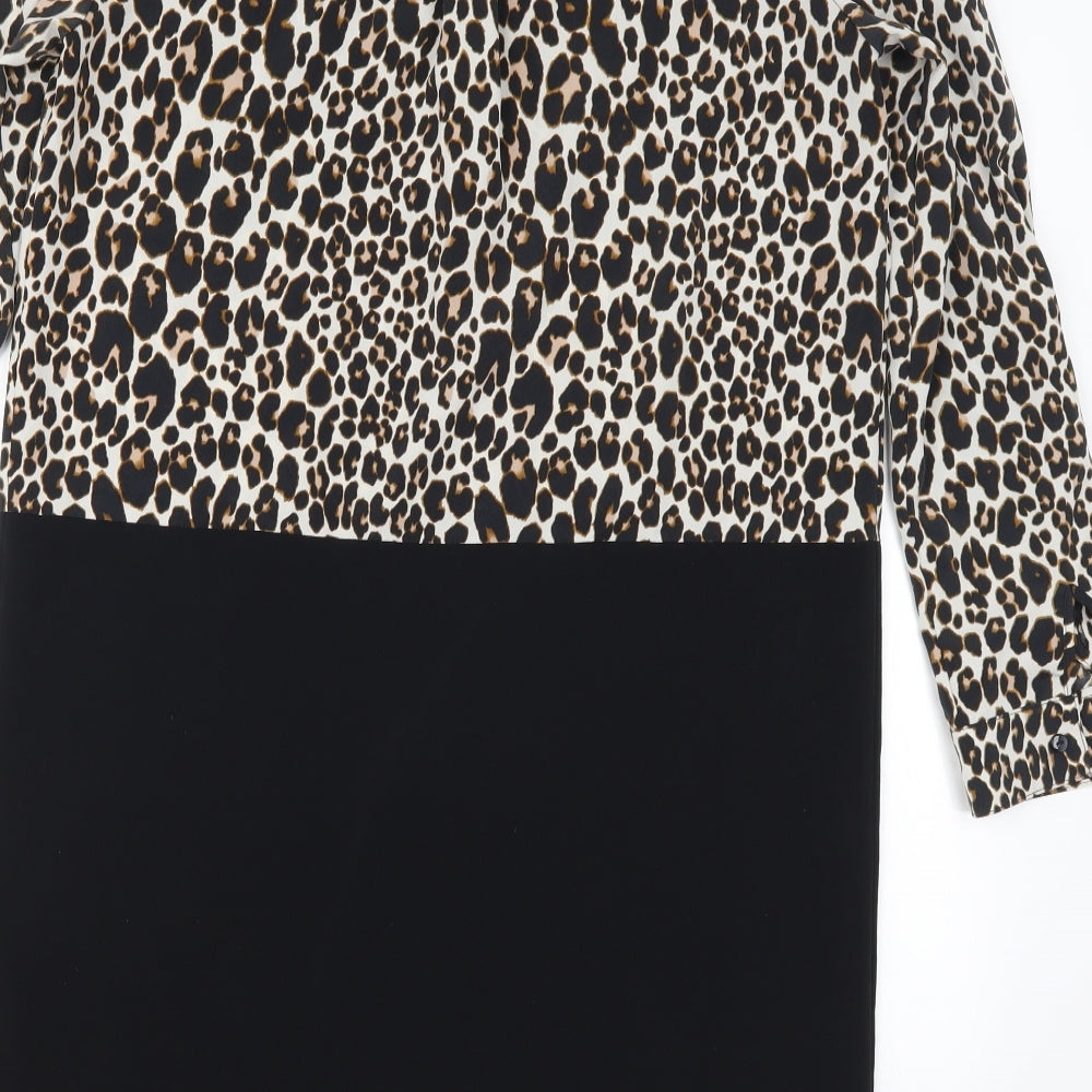 NEXT Womens Black Animal Print  Mini  Size 12