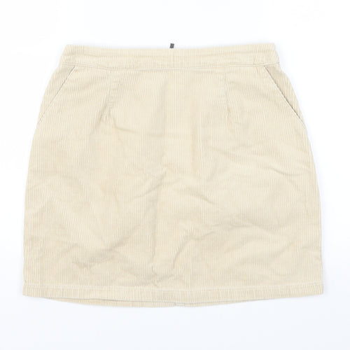 New Look Womens Beige  Corduroy A-Line Skirt Size 6