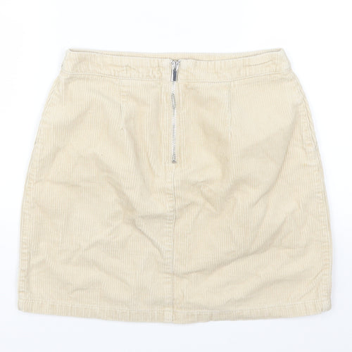 New Look Womens Beige  Corduroy A-Line Skirt Size 6