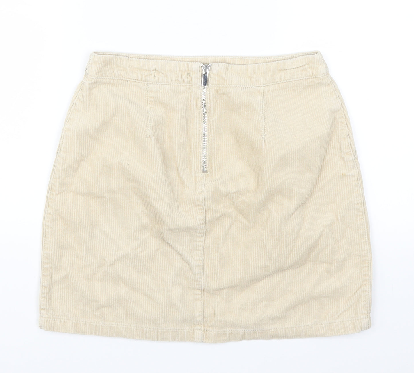 New Look Womens Beige  Corduroy A-Line Skirt Size 6
