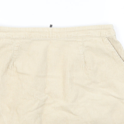 New Look Womens Beige  Corduroy A-Line Skirt Size 6