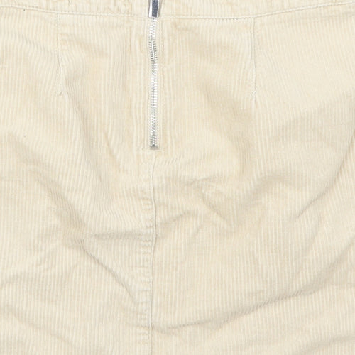 New Look Womens Beige  Corduroy A-Line Skirt Size 6