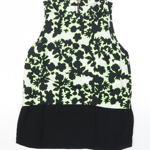 River Island Womens Black Camouflage  Basic Tank Size 10