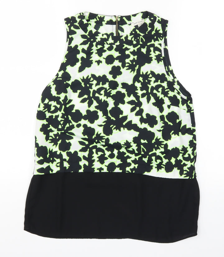 River Island Womens Black Camouflage  Basic Tank Size 10