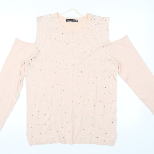 Atmosphere Womens Pink   Pullover Jumper Size 12  - cut out shoulders