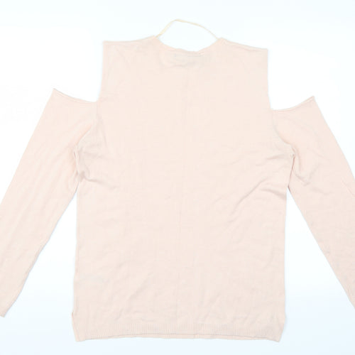 Atmosphere Womens Pink   Pullover Jumper Size 12  - cut out shoulders