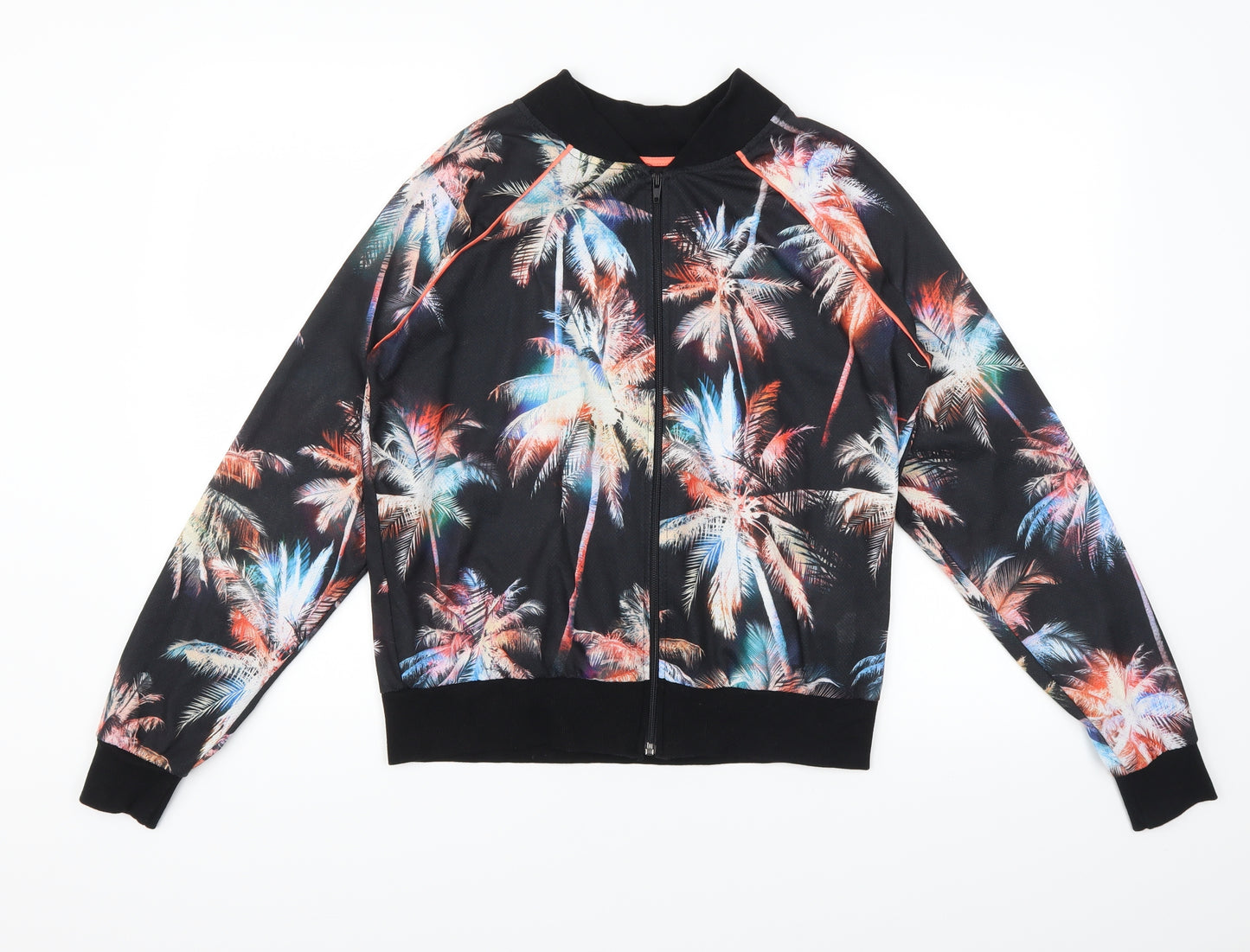Atmosphere Womens Black Floral  Bomber Jacket Jacket Size 12  - workout