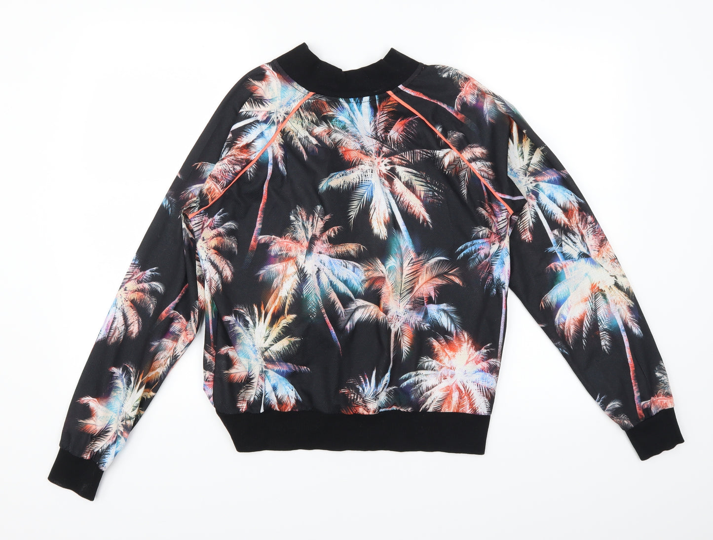Atmosphere Womens Black Floral  Bomber Jacket Jacket Size 12  - workout