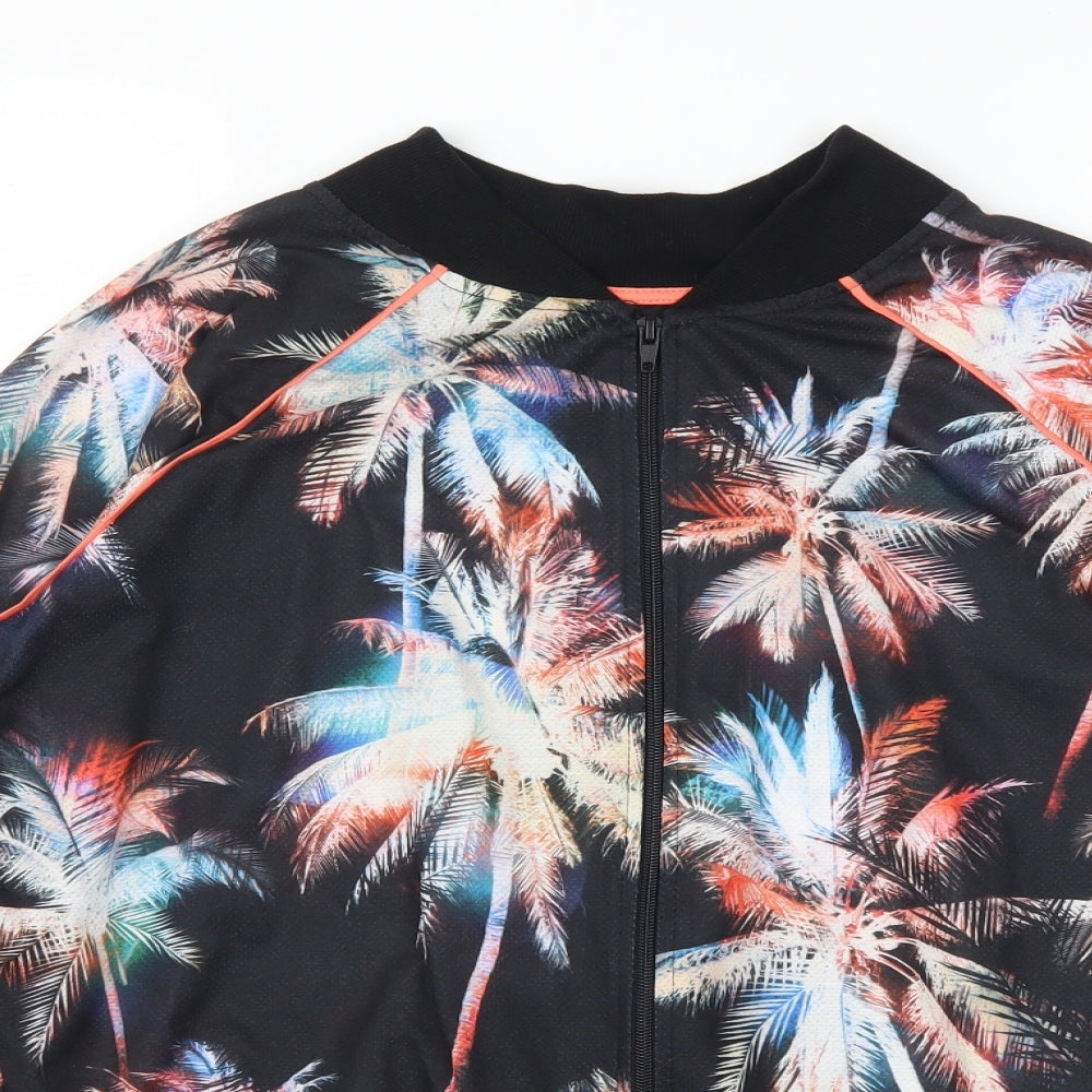 Atmosphere Womens Black Floral  Bomber Jacket Jacket Size 12  - workout