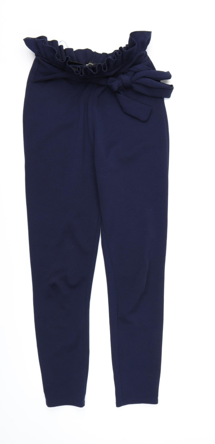 PRETTYLITTLETHING Womens Blue  Rayon Bloomer Trousers Size 6 L26 in