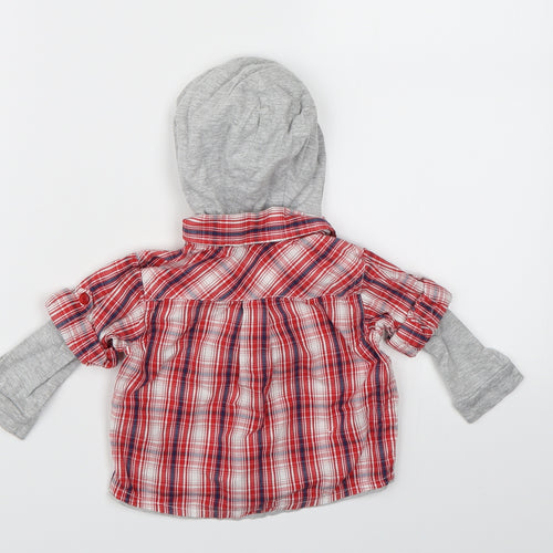 Cherokee Boys Red Check  Basic Button-Up Size 6-9 Months