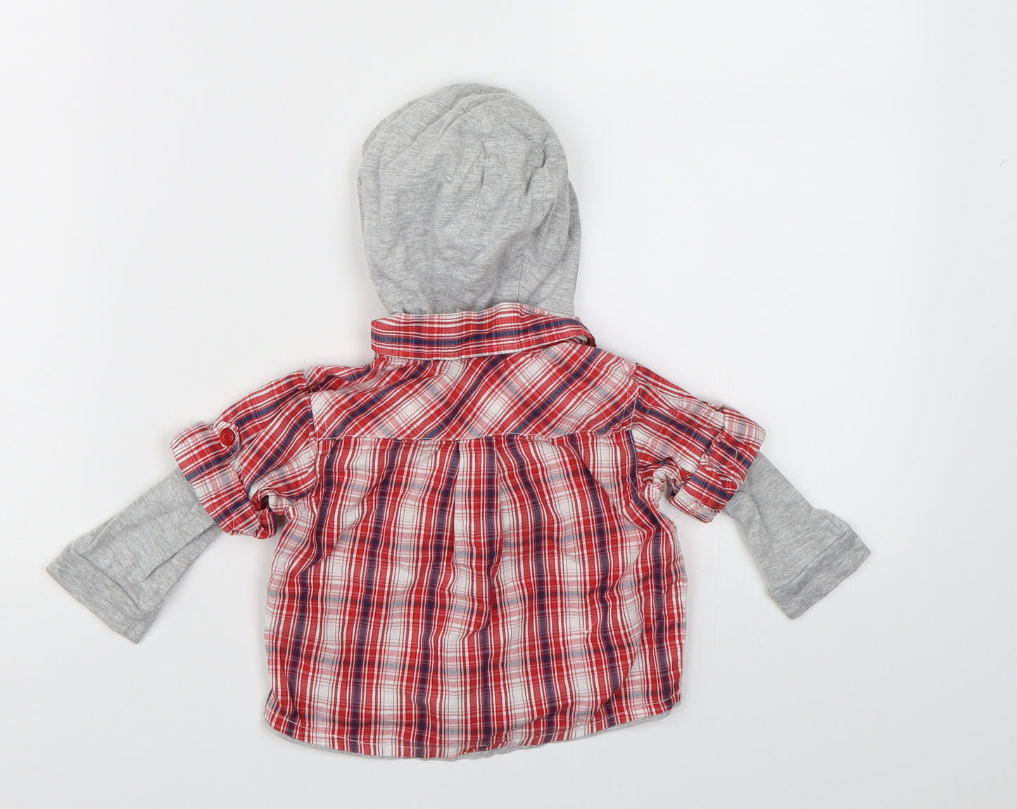Cherokee Boys Red Check  Basic Button-Up Size 6-9 Months
