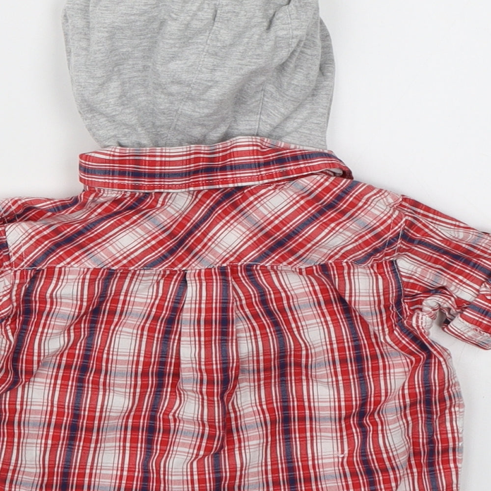 Cherokee Boys Red Check  Basic Button-Up Size 6-9 Months