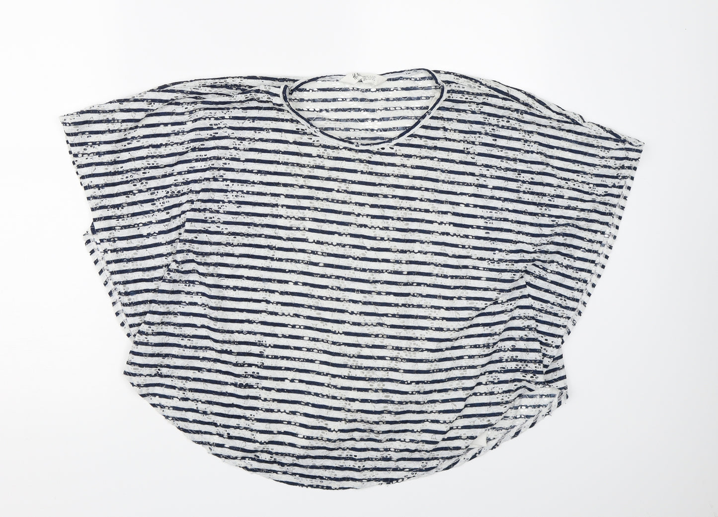 H&M Girls White Striped  Basic Blouse Size 13-14 Years