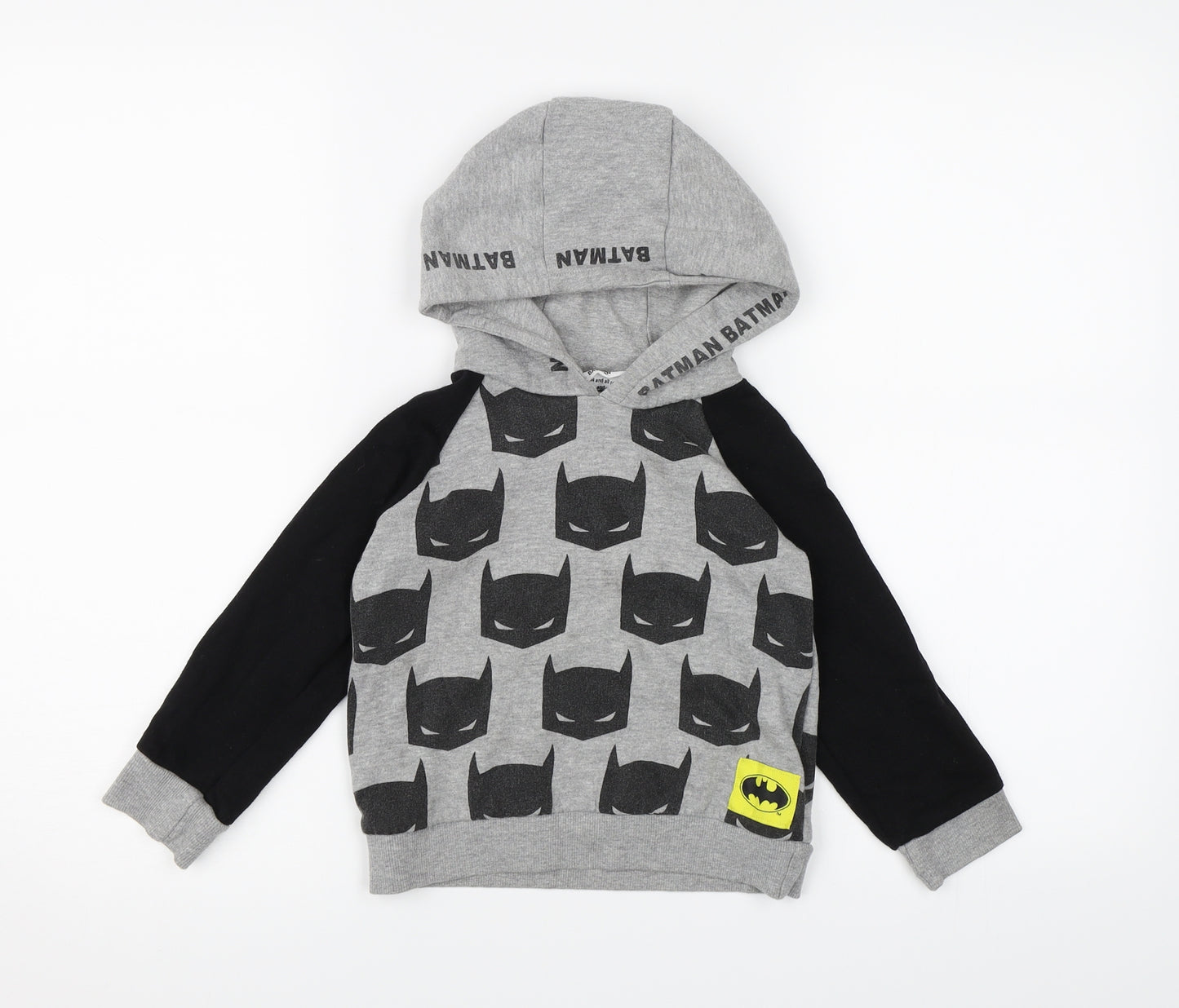 F&F Boys Grey  Jersey Pullover Hoodie Size 3-4 Years  - BATMAN