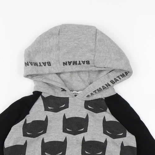 F&F Boys Grey  Jersey Pullover Hoodie Size 3-4 Years  - BATMAN