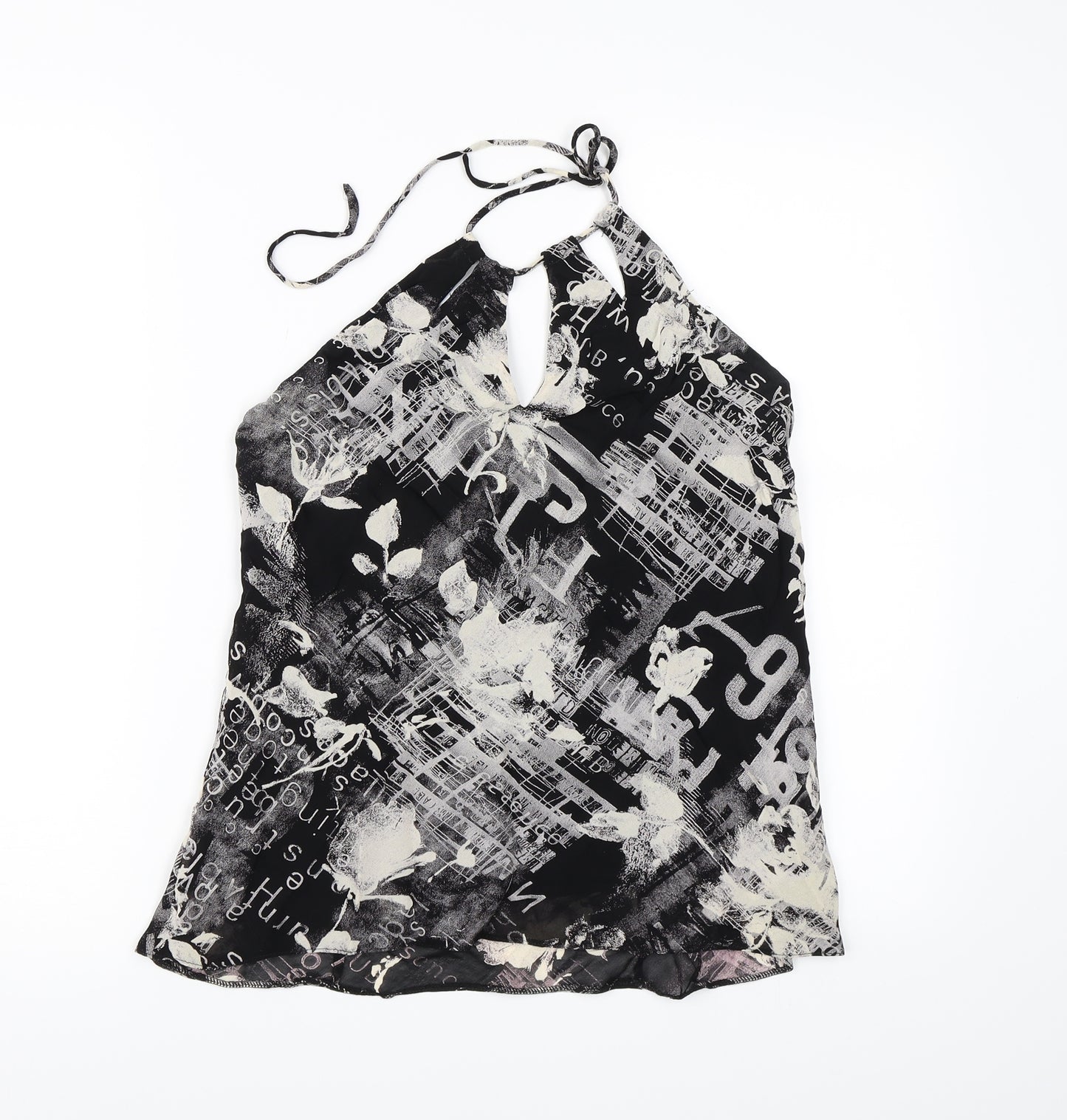 Wallis Womens Black Floral Chiffon Basic Tank Size 14