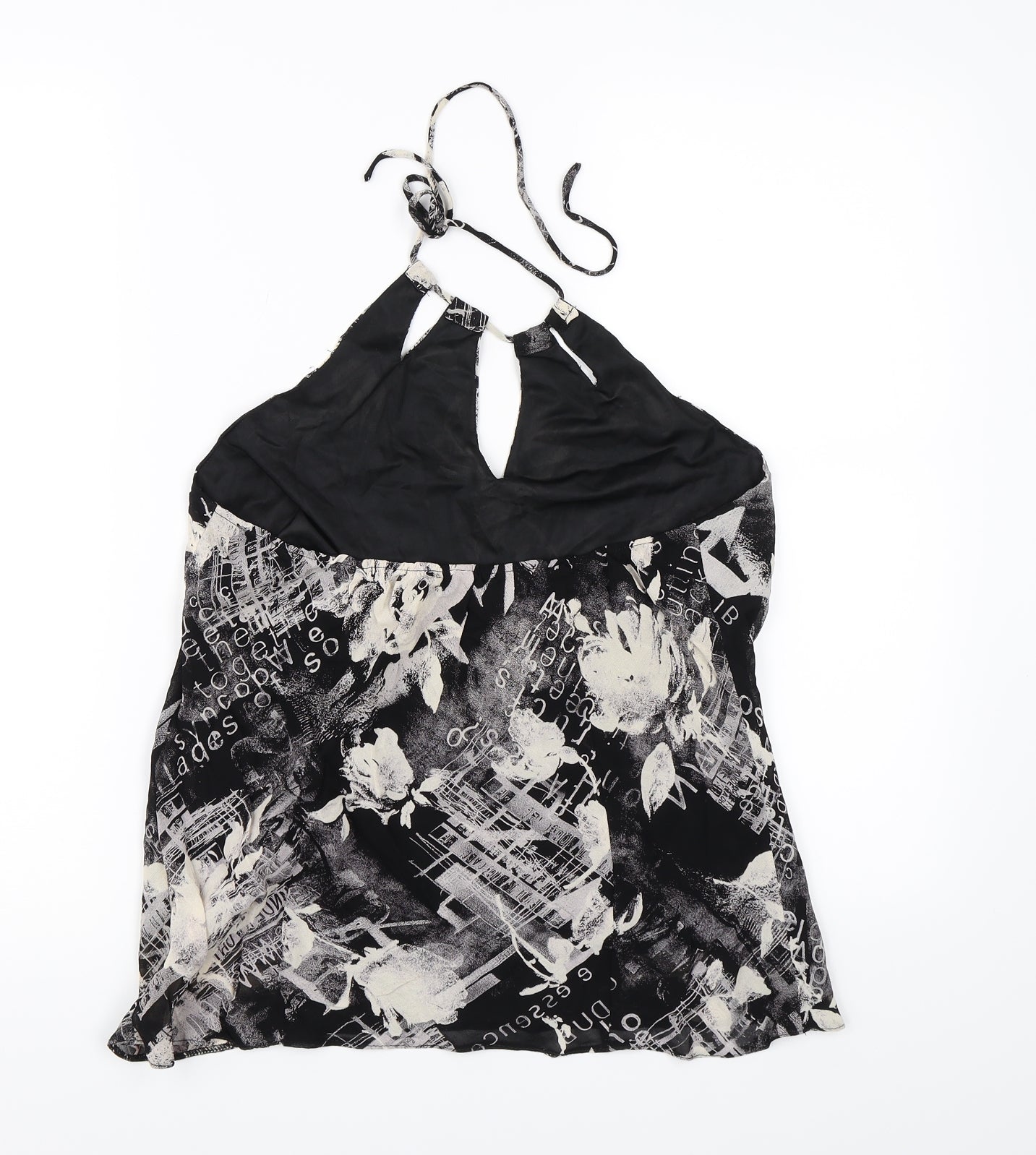 Wallis Womens Black Floral Chiffon Basic Tank Size 14