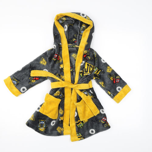 JCB Boys Grey  Fleece  Gown Size 2-3 Years  - Dressing Gown