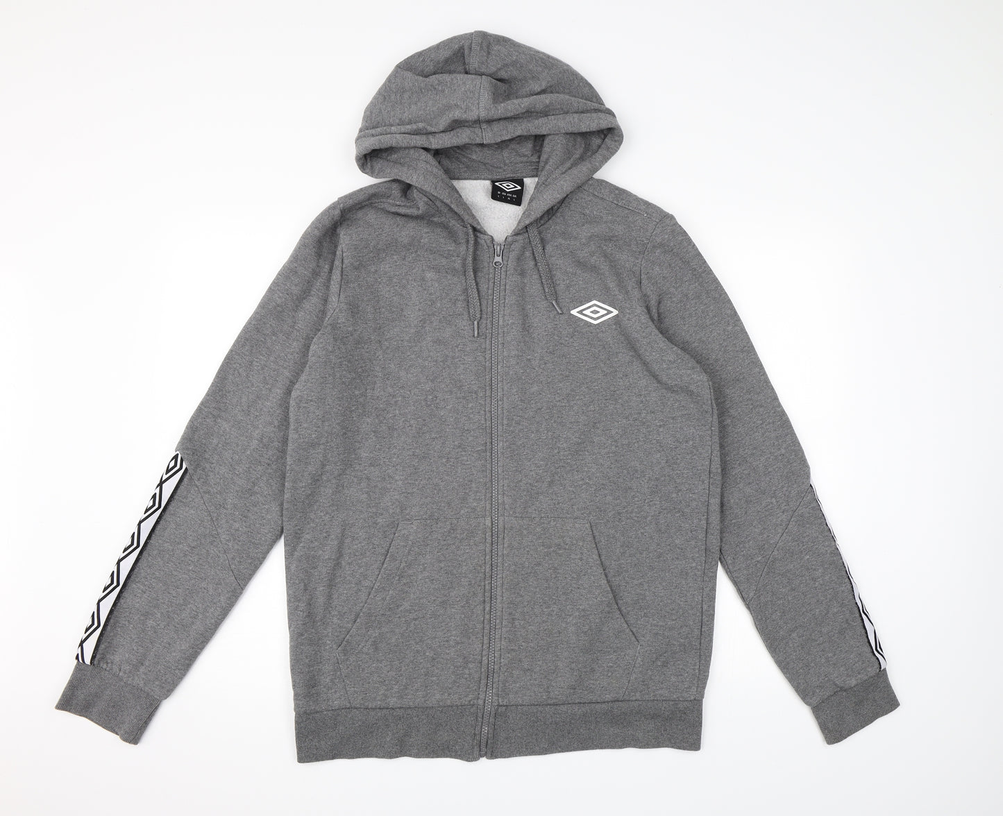 Umbro Mens Grey  Jersey Full Zip Hoodie Size L