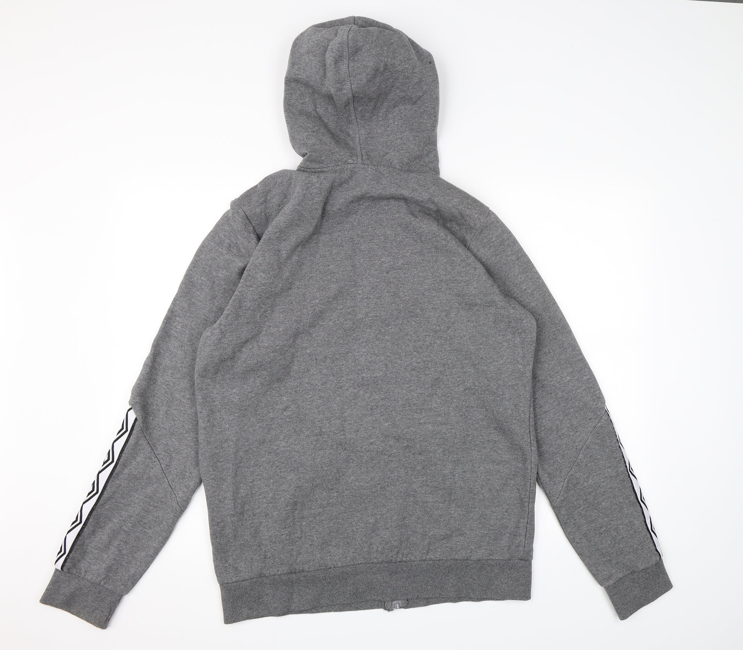 Umbro Mens Grey  Jersey Full Zip Hoodie Size L