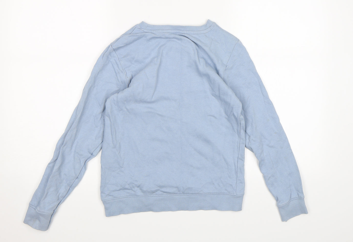 H&M Girls Blue  Jersey Pullover Sweatshirt Size 9-10 Years  - Dinosaur print