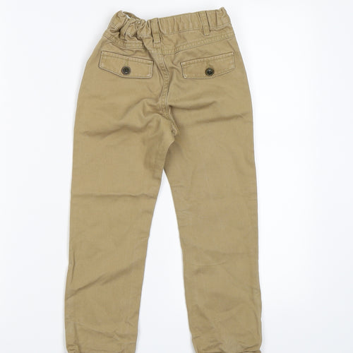 F&F Boys Brown  Canvas Chino Trousers Size 5-6 Years