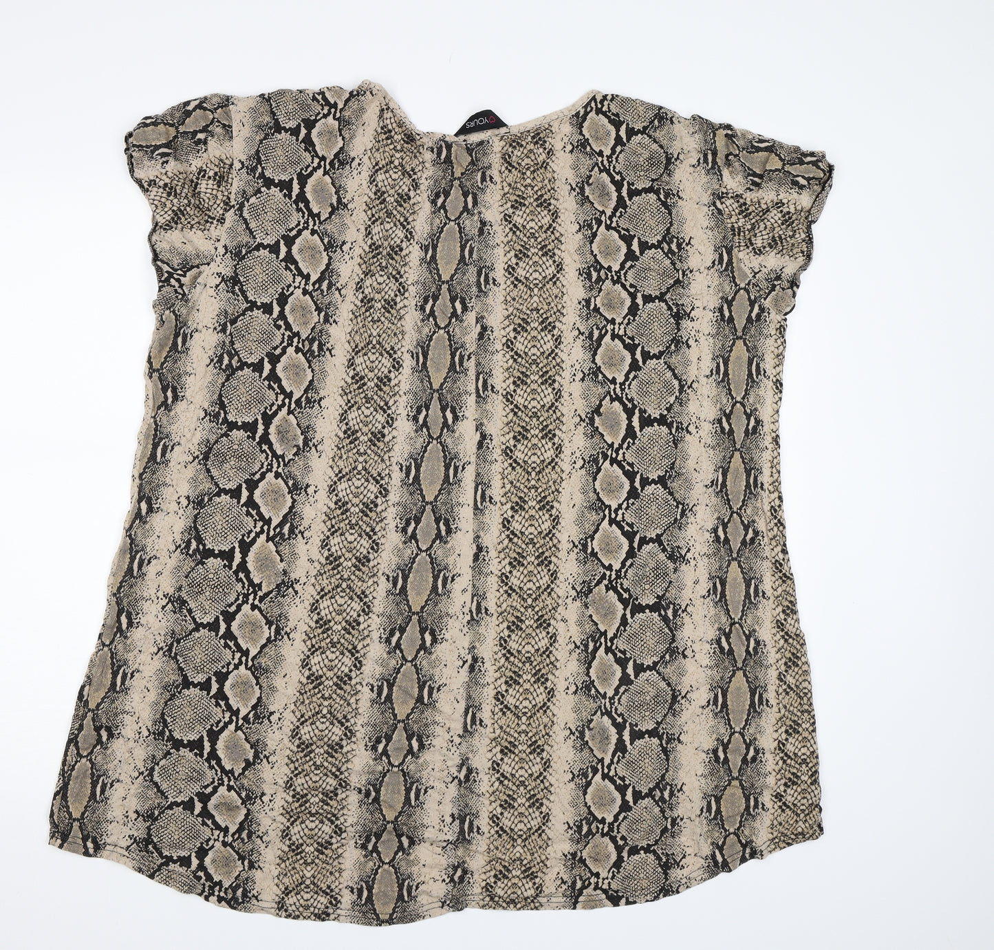 Yours Womens Brown Animal Print  Basic T-Shirt Size 22