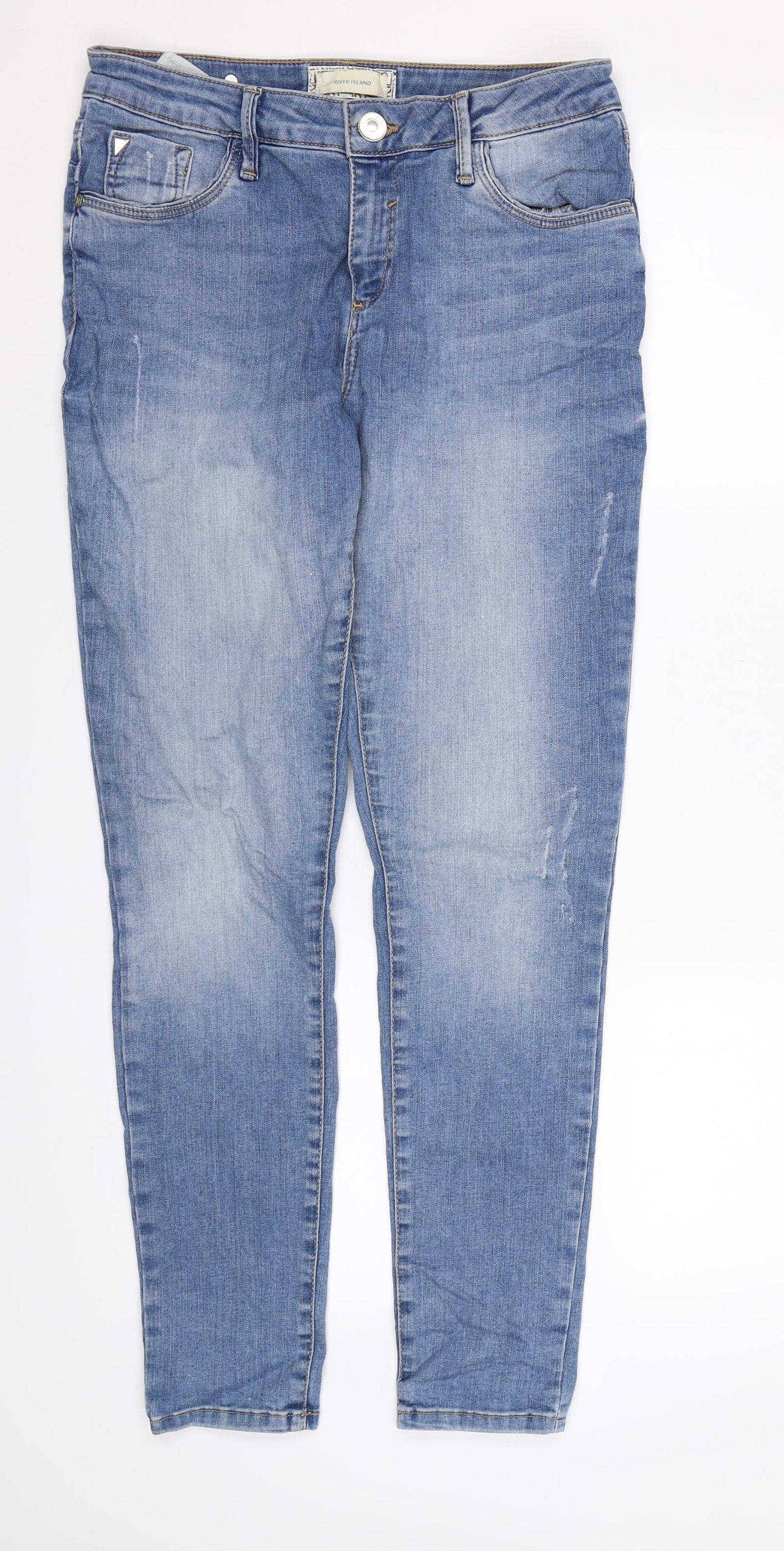 River Island Womens Blue  Denim Straight Jeans Size 12 L30 in