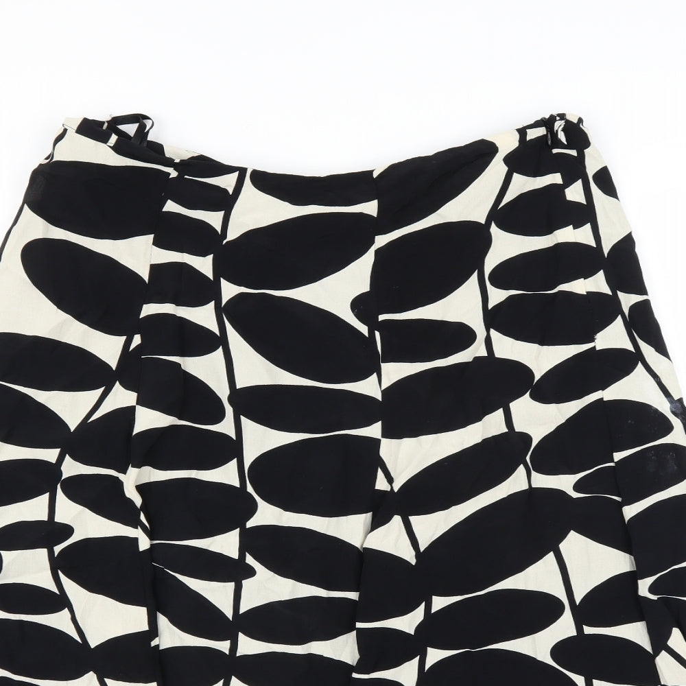 Wallis Womens Black Floral  A-Line Skirt Size 14