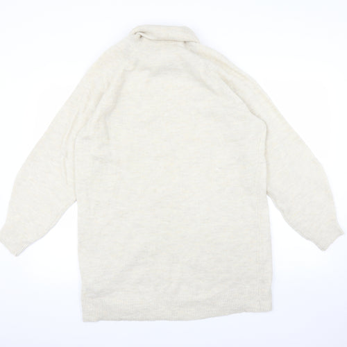 H&M Womens White  Knit Pullover Jumper Size S